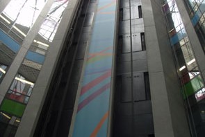 Banner Installation to an Internal Lift Shaft Banner Installation to an Internal Lift Shaft