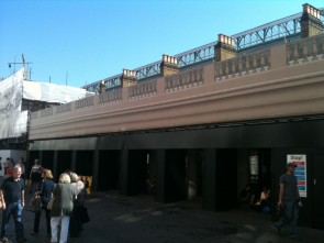 Covent Garden Market Banner and kee clamp frame to cover restoration works