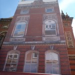 Scaffold wrap to hide restoration works